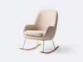 Sedia a dondolo - Bouclé-Metallo-Legno - 81x74x103 cm - Crema-Oro-Legno naturale - Stile moderno elegante