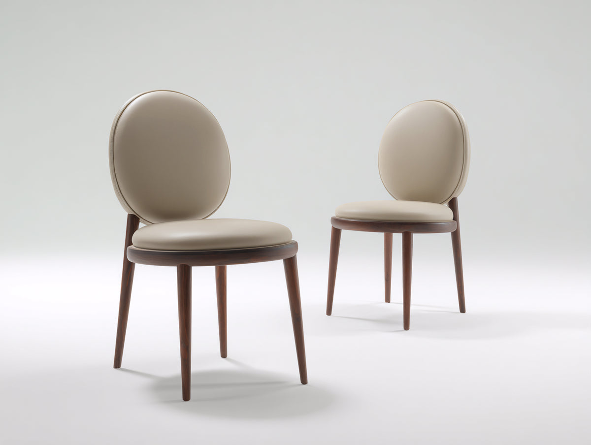 Sedia da pranzo - Legno-Ecopelle - 50x55x87 cm - Crema-Marrone scuro - Stile minimalista