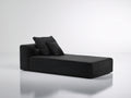 Chaise longue - Tessuto - 201 x 91 x 72 cm - Nero - Stile moderno monolitico