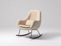Sedia a dondolo - Bouclé-Metallo-Legno - 82x76x102 cm - Beige chiaro-Nero-Marrone scuro - Stile moderno