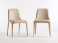 Sedia da pranzo - Legno-Ecopelle - 49x54x86 cm - Beige-Marrone chiaro - Stile scandinavo moderno