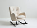 Sedia a dondolo - Bouclé-Acciaio - 81x75x100 cm - Crema-Nero - Stile contemporaneo