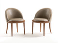 Sedia da pranzo - Legno-Ecopelle - 54x58x82 cm - Tortora-Marrone - Stile moderno elegante